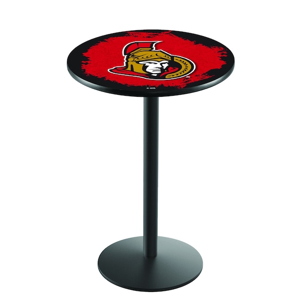 42" Blk Wrinkle Ottawa Senators Pub Table